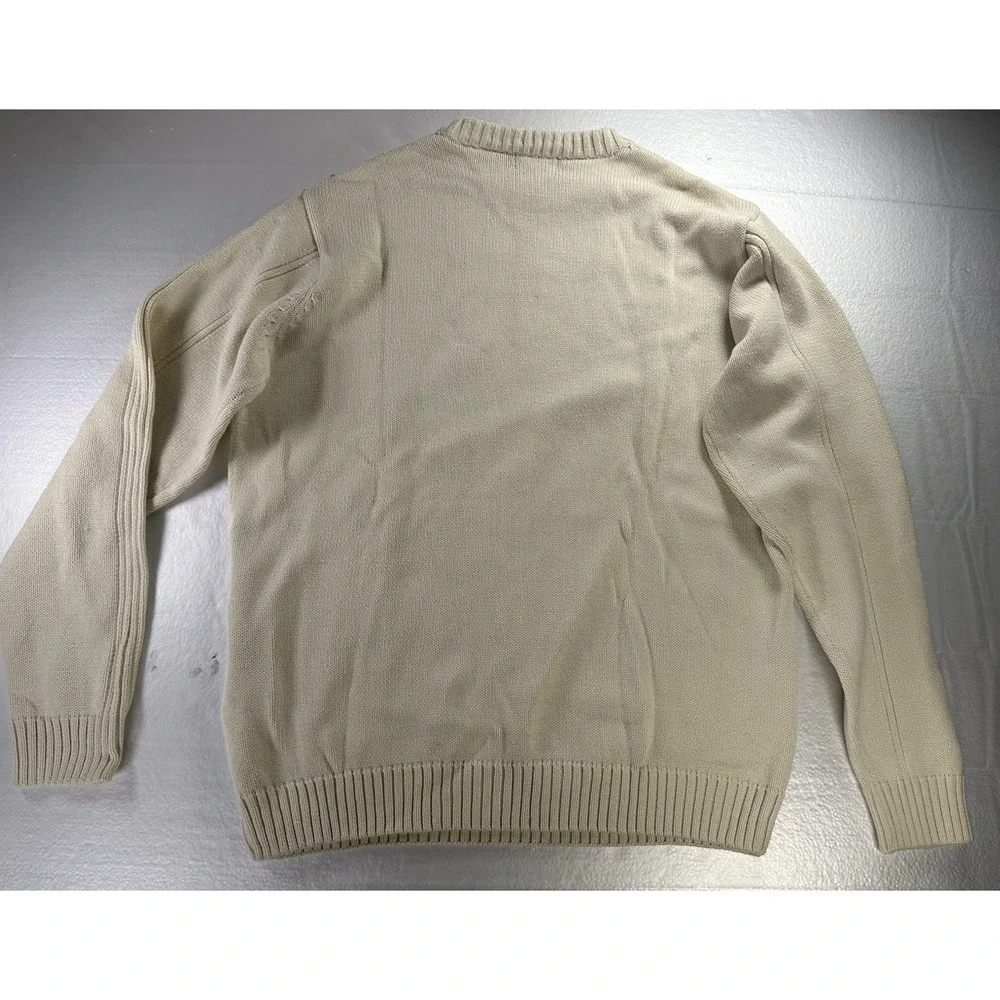 Haggar Cable Knit Sweater Men's Size‎ Large Beige Cream NWT 90s Y2K Sweatshirt